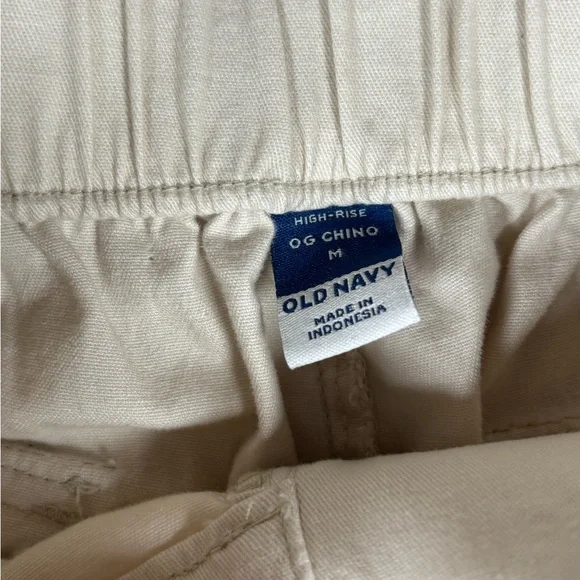 Old Navy OG Chino High Rise Utility Cargo Pants Medium NWT Off White - Picture 5 of 9